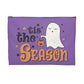 Tis The Season Trick Or Treat Ghost Distressed Halloween Print Accessory Polyester Pouch Travel Bag