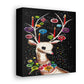 Beautiful Reindeer With Ornaments Retro Christmas Canvas Gallery Wrap