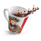 Christmas Lady With Presents Retro Christmas Print Latte Coffee Mug