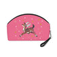 Reindeer Stars Retro Pink Retro Christmas Print Travel Cosmetic Makeup Bag