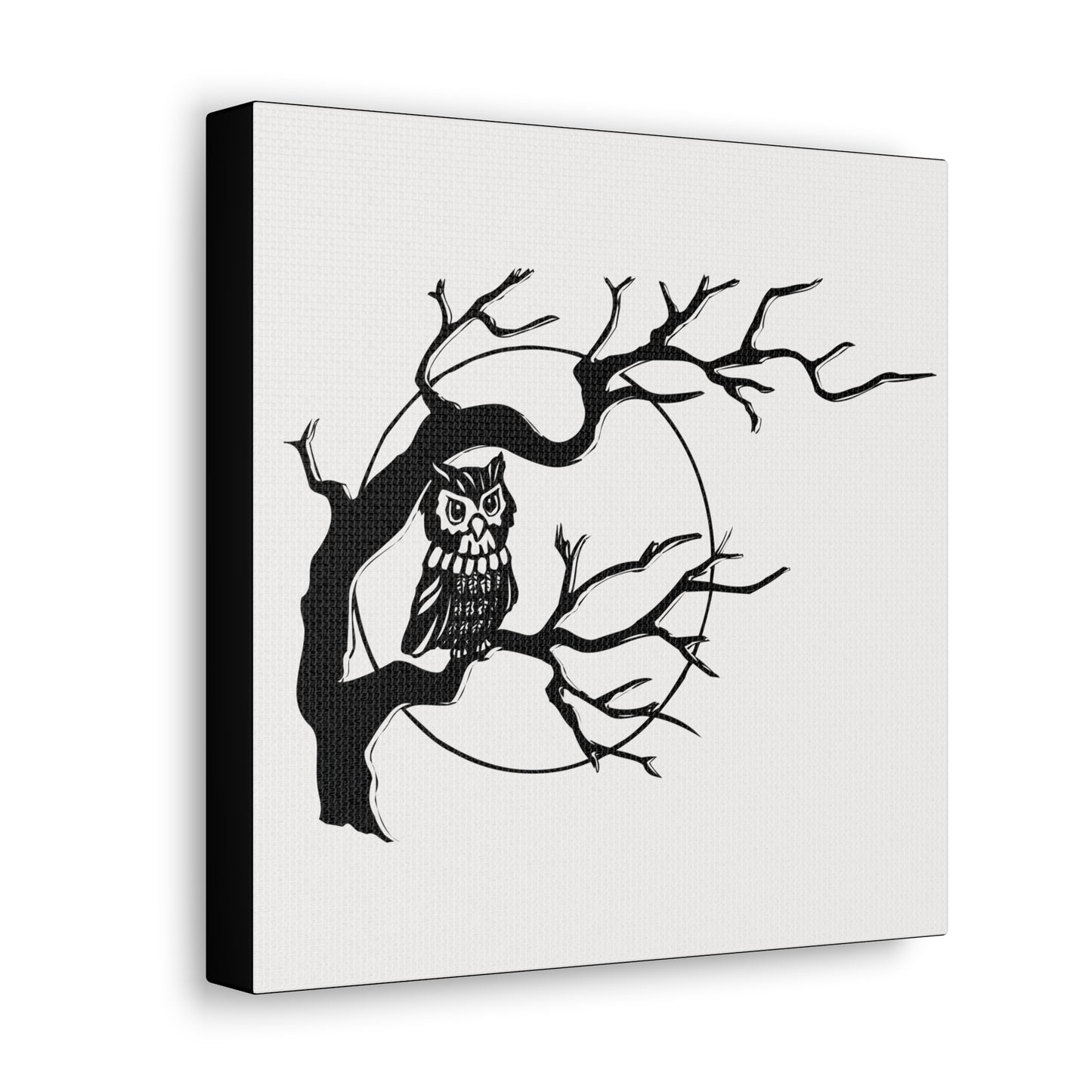 Retro Owl In Tree Retro Halloween Print Canvas Gallery Wraps