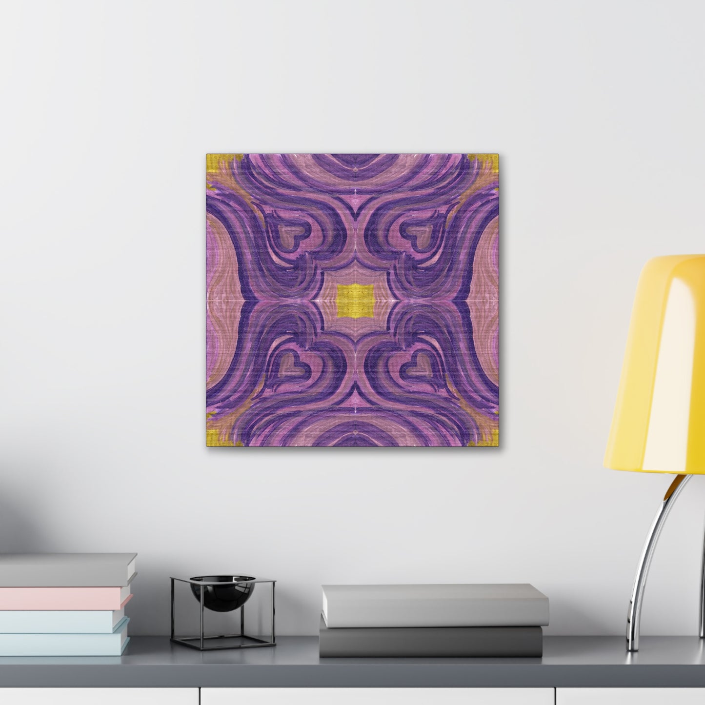 Purple Love Frequency Mosaic Caden Caraco Canvas Gallery Wrap