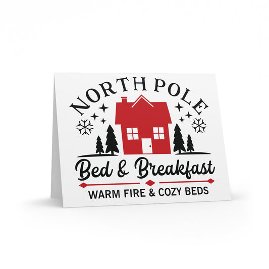 North Pole Bed And Breakfast Christmas Matte Greeting Cards (8, 16, and 24 pcs)