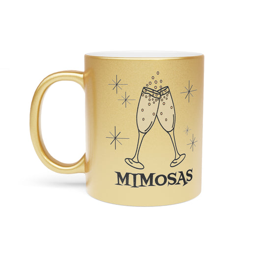 Mimosas Champagne Atomic Mid Century Retro Style Gold Metallic Mug