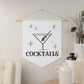 Martini Cocktails Mid Century Retro Style Wall Hanging Banner Flag