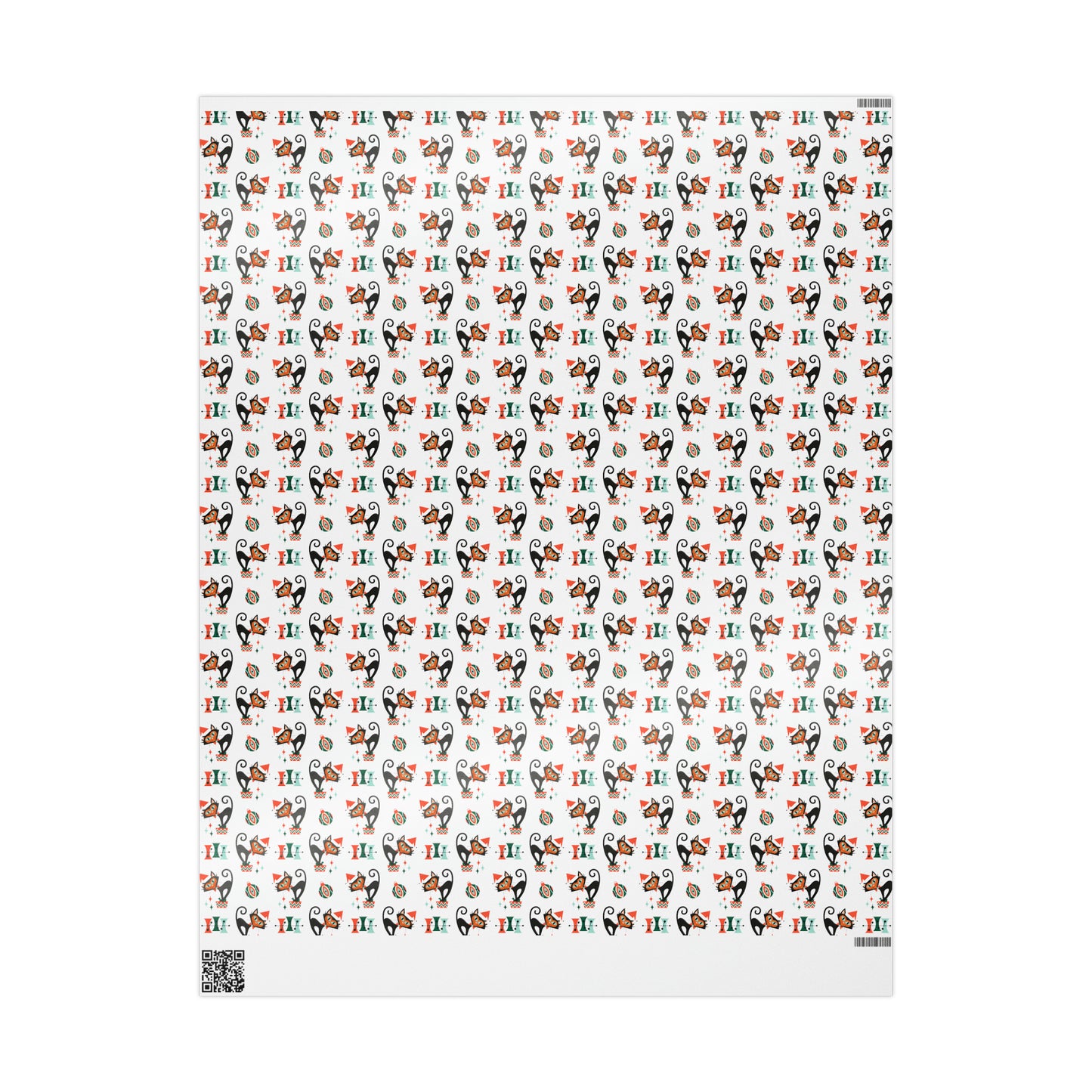 Atomic Christmas Black Cats With Presents Atomic Retro Style Christmas Holiday Gift Wrap Paper - Glossy Or Matte