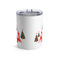 Red Reindeer Christmas Trees Mid Century Retro Christmas Print Stainless Steel Tumbler 10oz