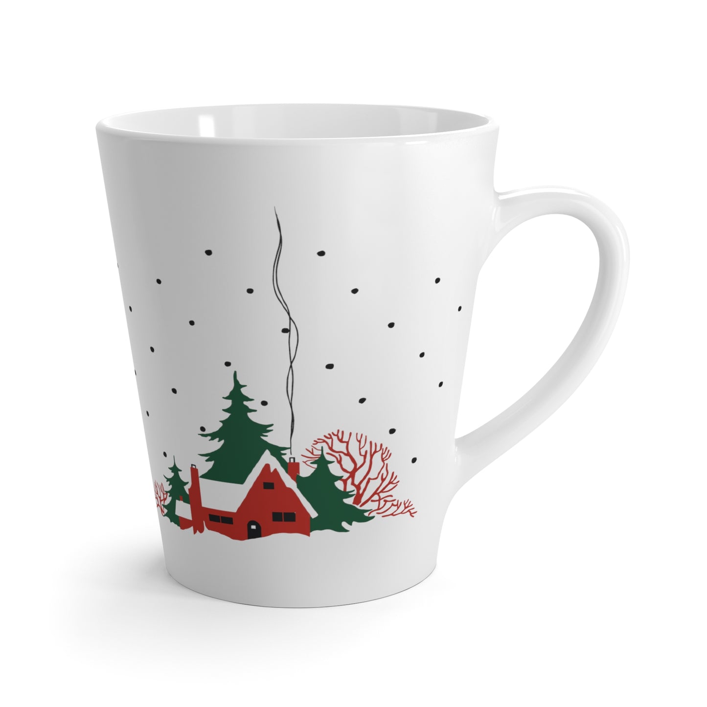 Cozy Winter Christmas Home Mid Century Retro Christmas Print Latte Mug