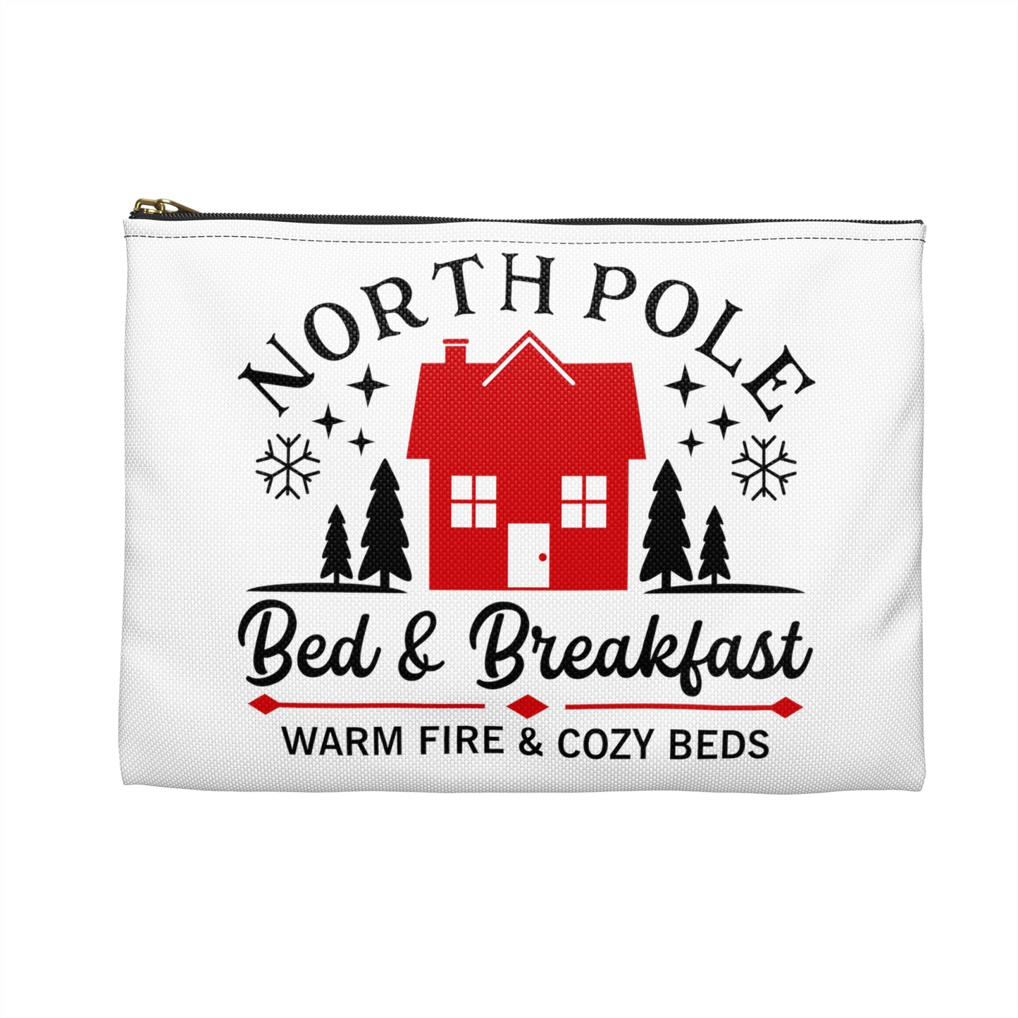 North Pole Bed And Breakfast Christmas Print Polyester Accessory Pouch Travel Bag