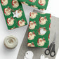 Santa With Candy Cane Mid Century Retro Christmas Print Holiday Gift Wrap Paper - Glossy Or Matte