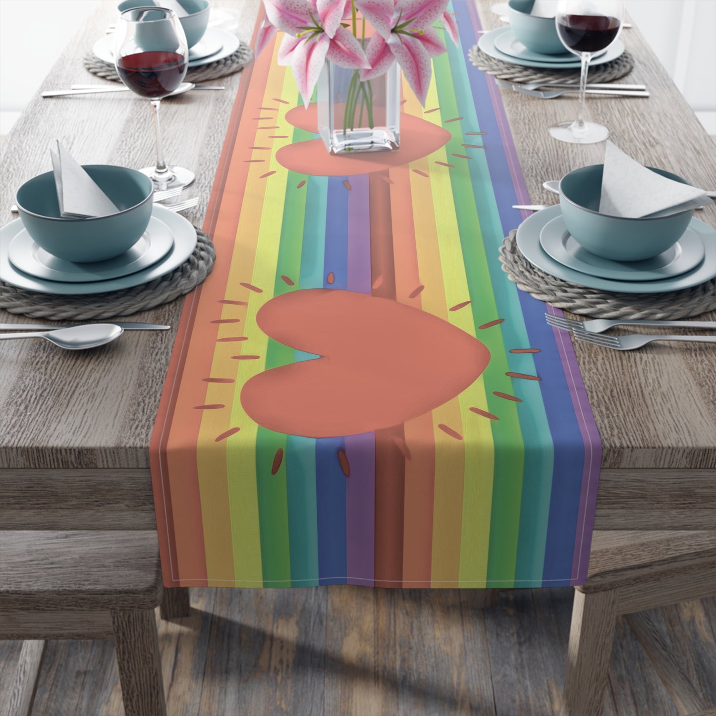 Rainbow Love Pride Cotton Poly Table Runner