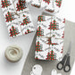 Merry And Bright Buffalo Checkered Trees Christmas Print Holiday Gift Wrap Paper - Glossy Or Matte