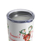 Season's Greetings Reindeer With Ornaments Retro Mid Century Christmas Print Stainless Steel Tumbler 10oz