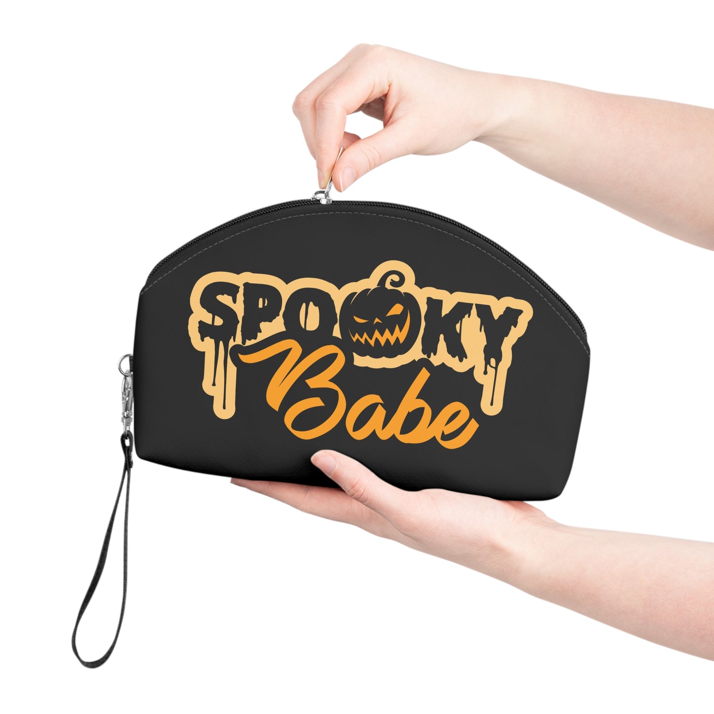 Spooky Babe Black Halloween Travel Cosmetic Makeup Bag