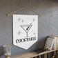 Martini Cocktails Mid Century Retro Style Wall Hanging Banner Flag