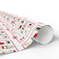 Christmas Cocktails Mid Century Retro Christmas Print Holiday Gift Wrap Paper - Glossy Or Matte