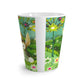 Spring Bunny Flowers Mod Retro Easter Print Latte Coffee Mug