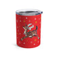 Christmas Reindeer Red Mid Century Retro Christmas Print Stainless Steel Tumbler 10oz