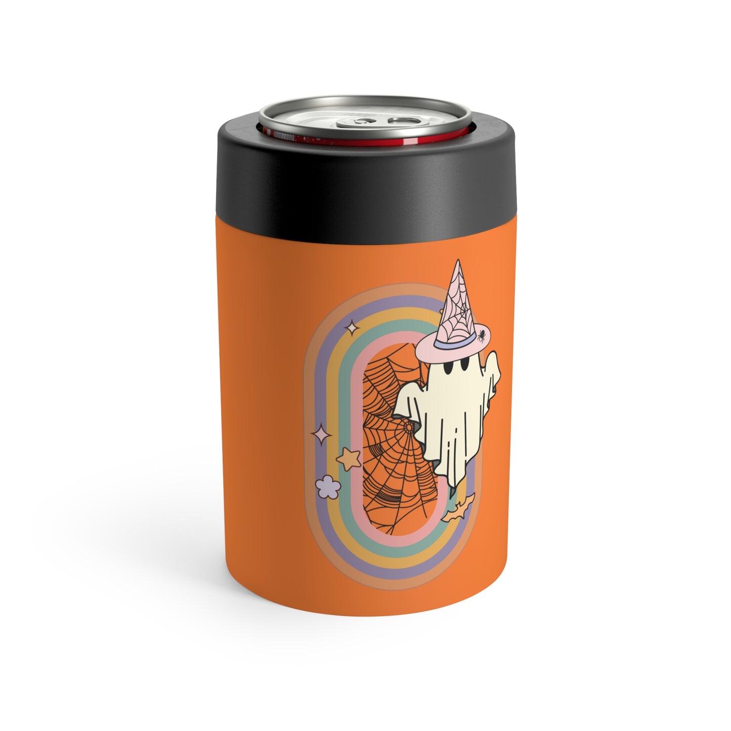 Halloween Ghost Boho Rainbow Orange Halloween Stainless Steel Can Holder