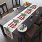 Merry And Bright Cute Christmas Tree Retro Style Christmas Print Home Decor Cotton Poly Table Runner