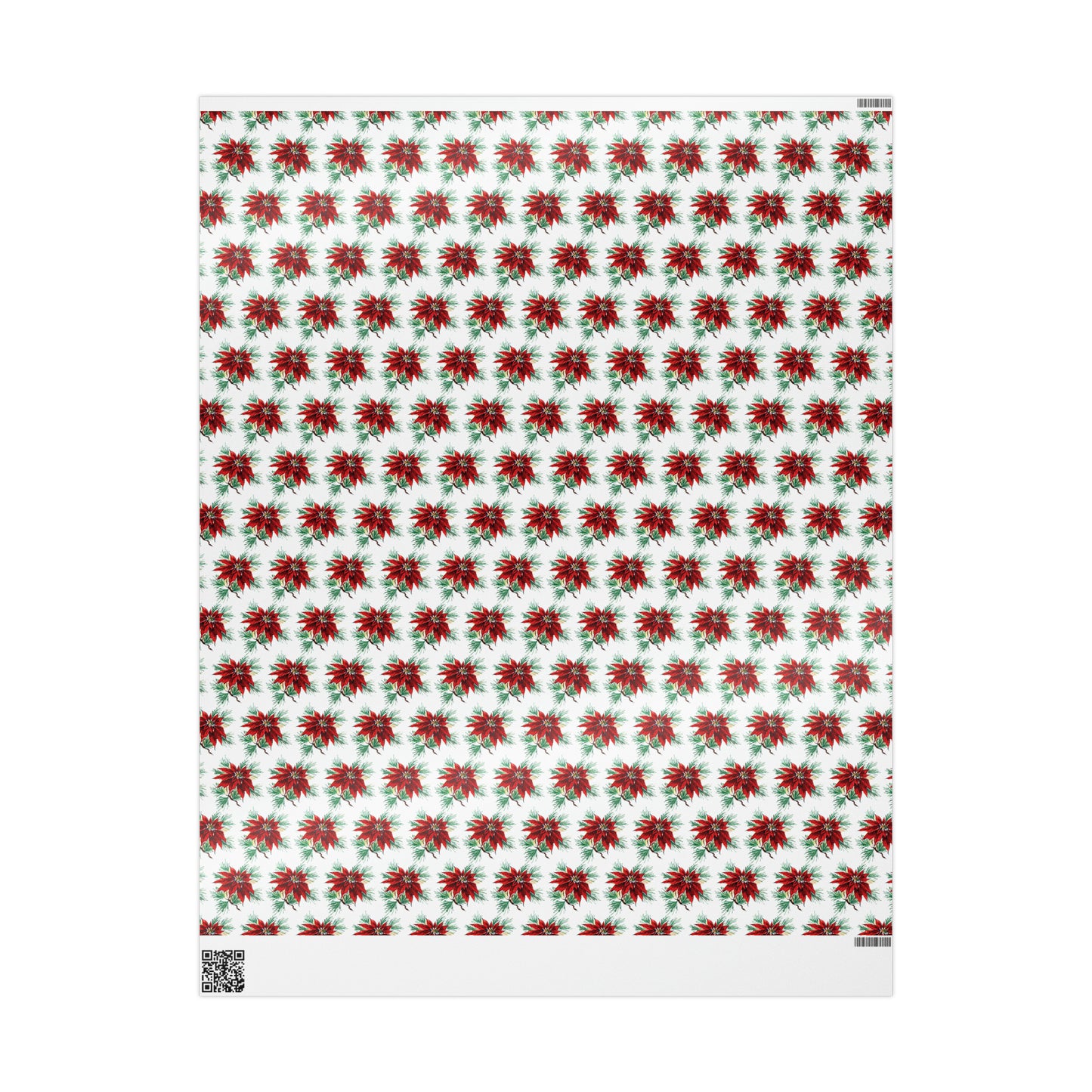 Vintage Poinsettias Mid Century Retro Christmas Print Holiday Gift Wrap Paper - Glossy Or Matte