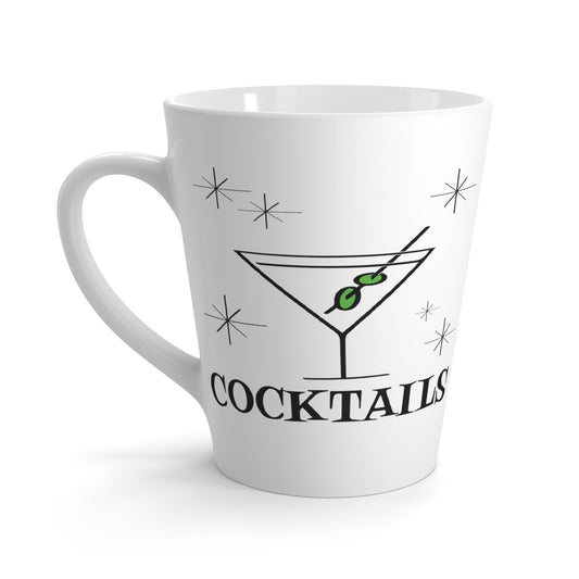 Martini Cocktails Atomic Mid Century Retro Style Design Latte Mug