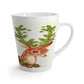 Reindeer With Holly Wreath And Pine Antlers Retro Christmas Print Latte Coffee Mug