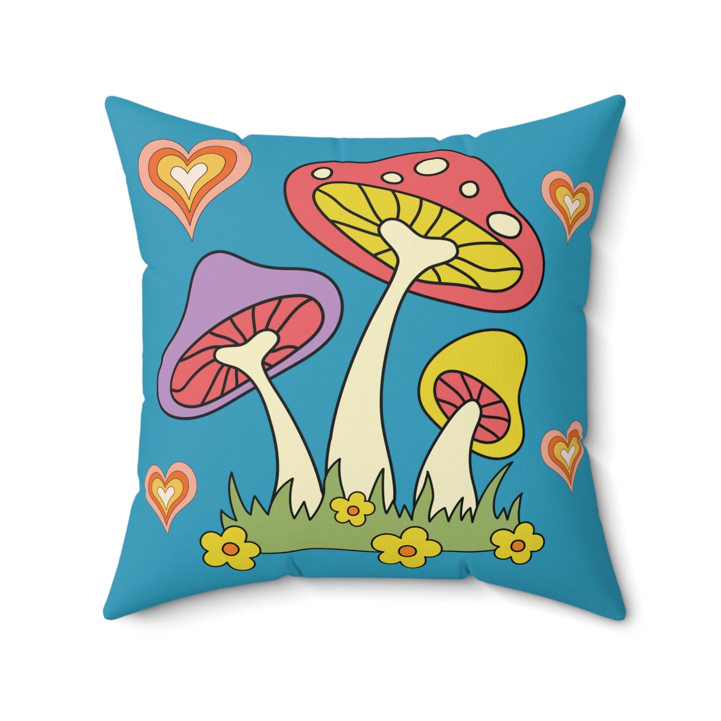 Mushroom Pillow Style Spun Polyester Square Pillow