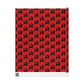 Reindeer Silhouette Red Mid Century Retro Christmas Print Holiday Gift Wrap Paper - Glossy Or Matte