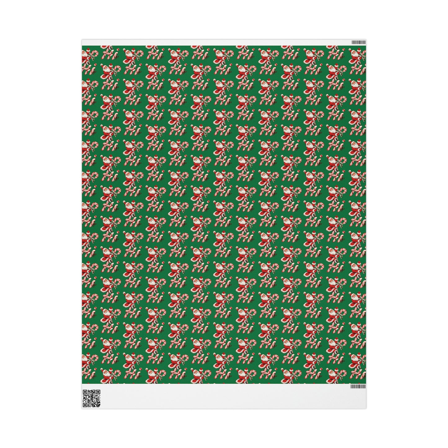 Hi Santa On Candy Cane Retro Christmas Print Holiday Gift Wrap Paper - Glossy Or Matte