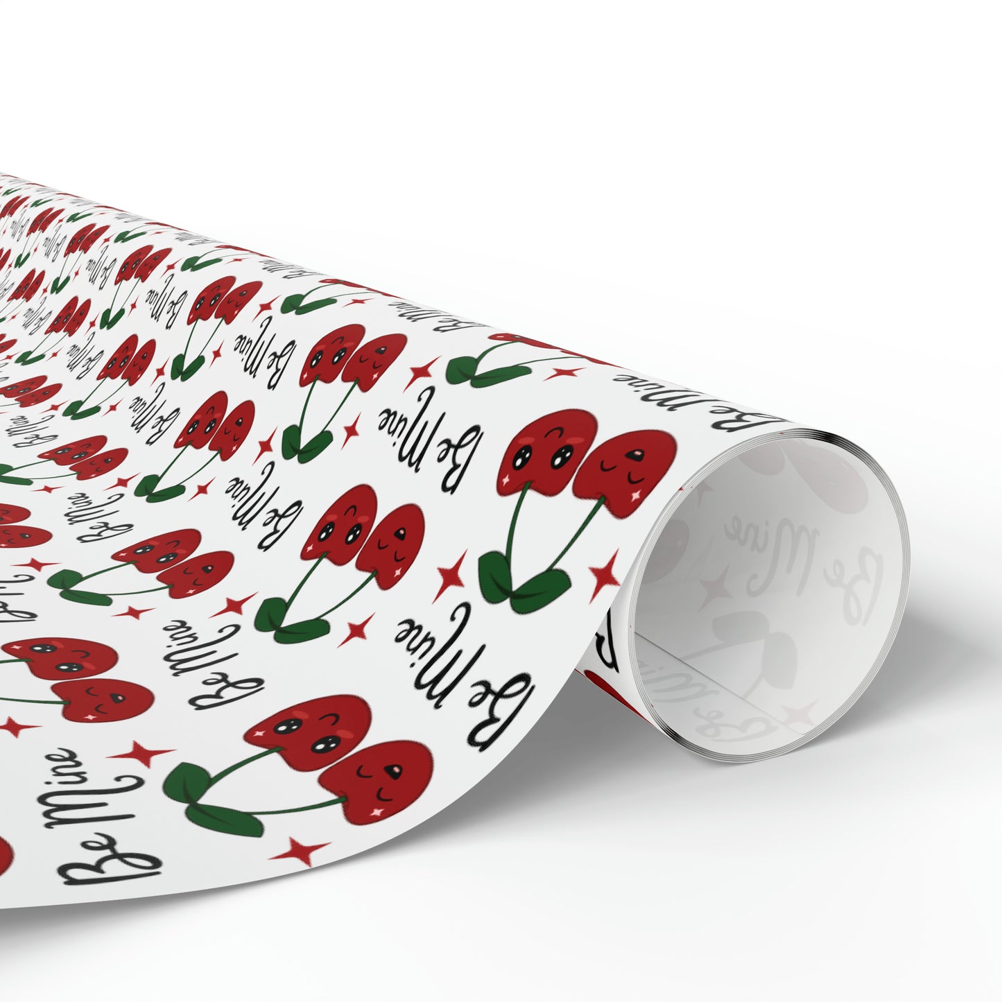 Retro Cherries Be Mine Gift Wrap - Romantic and Stylish Wrapping Paper