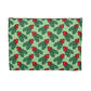 Cute Christmas Holly Green Christmas Print Polyester Accessory Pouch Travel Bag