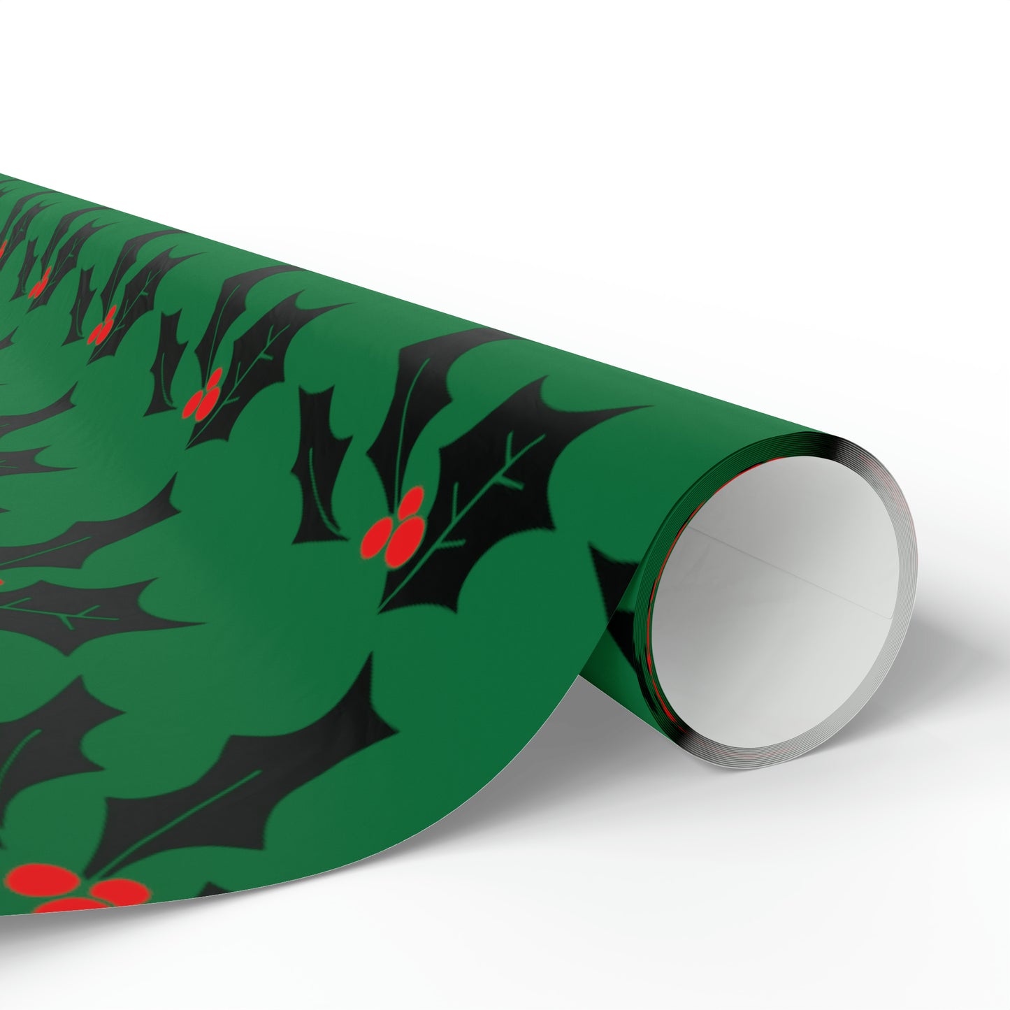 Christmas Holly Mid Century Retro Christmas Print Holiday Gift Wrap Paper - Glossy Or Matte