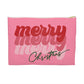 Merry Merry Merry Christmas Pink Christmas Print Polyester Accessory Pouch Travel Bag