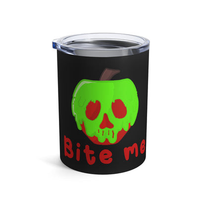 Bite Me Poison Apple Halloween Black Stainless Steel Tumbler 10oz