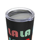 Fa La La La Black Retro Style Christmas Print Stainless Steel Tumbler 20oz