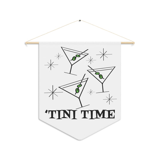 'Tini Time Martinis Cocktails Atomic Mid Century Retro Style Print Wall Hanging Banner Flag