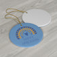 Happy Hanukkah Boho Rainbow Ceramic Ornament