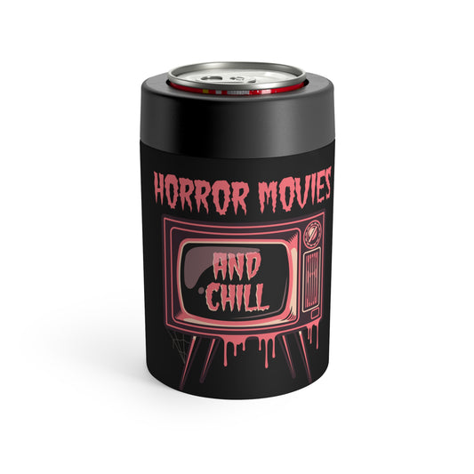 Horror Movies And Chill Retro Television Halloween Stainless Steel Can Holder