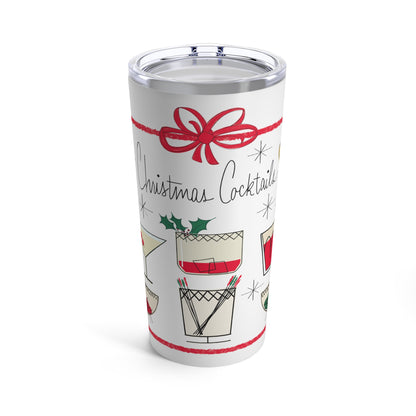 Christmas Cocktails Mid Century Retro Christmas Print Stainless Steel Tumbler 20oz