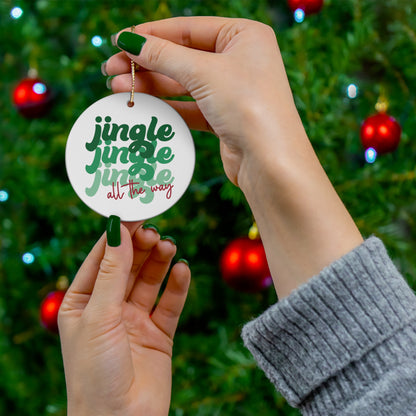 Jingle All The Way Ceramic Ornament - Retro Style