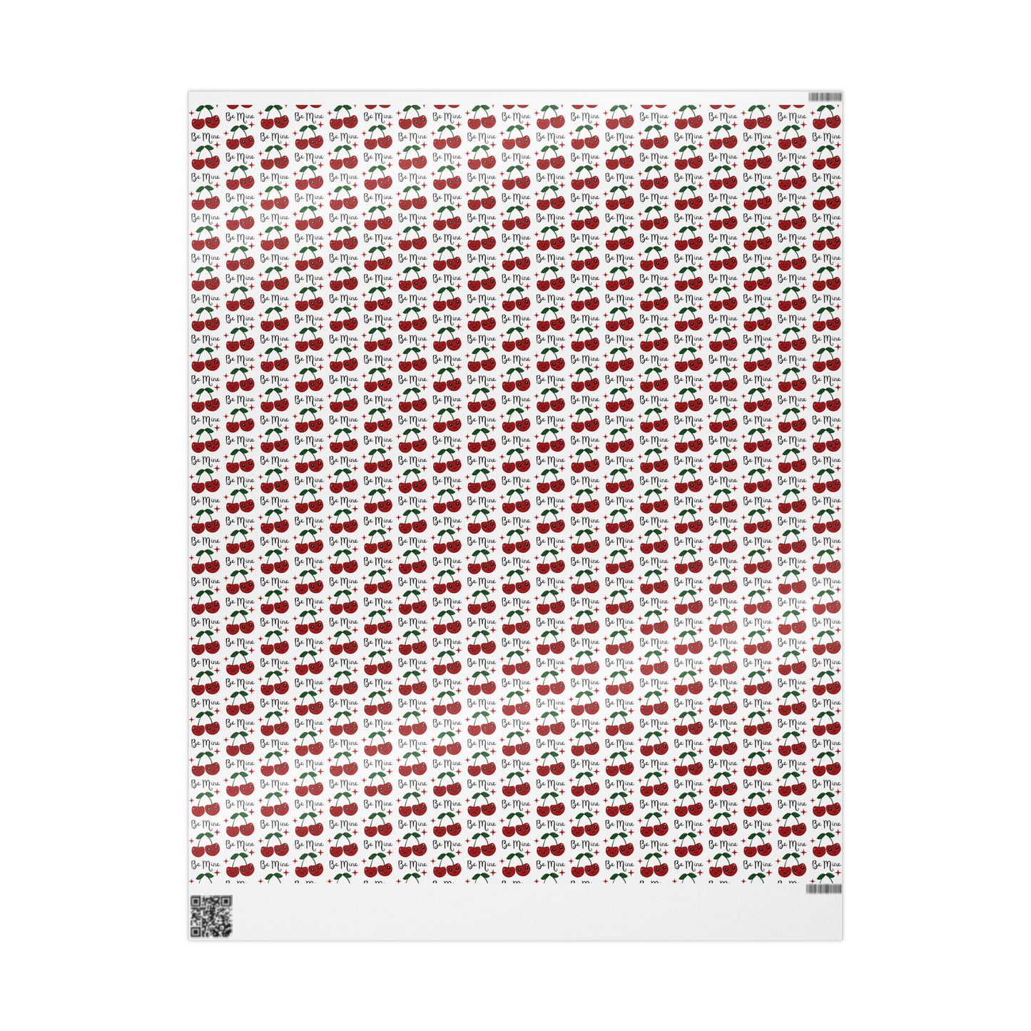 Retro Cherries Be Mine Gift Wrap - Romantic and Stylish Wrapping Paper