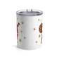 Santa Gold Stars Retro Christmas Print Stainless Steel Tumbler 10oz