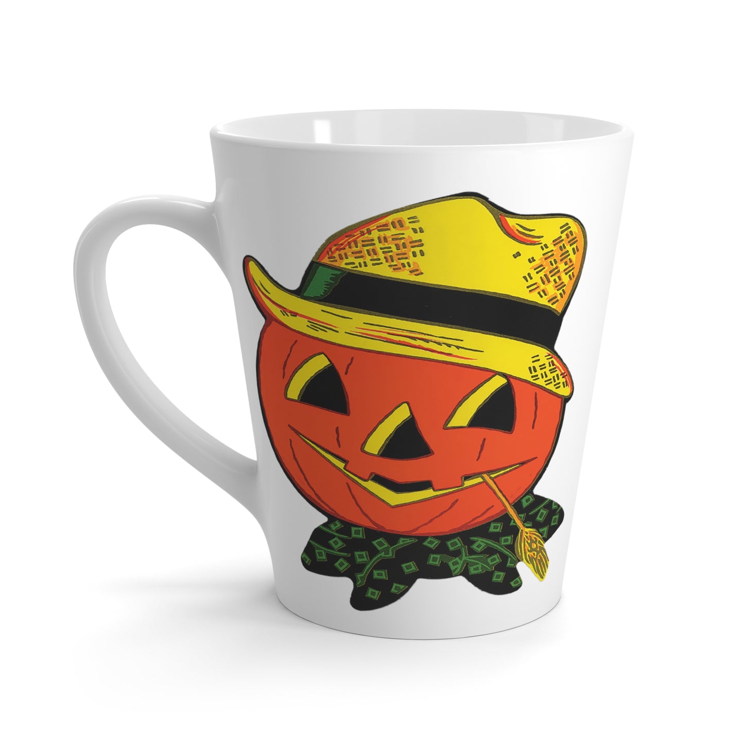 Scarecrows Halloween Retro Print Latte Mug