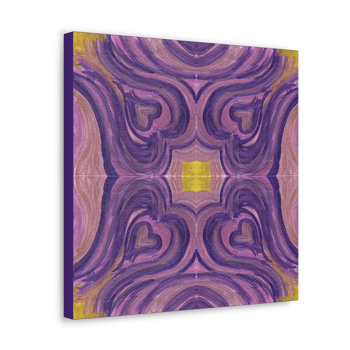 Purple Love Frequency Mosaic Caden Caraco Canvas Gallery Wrap