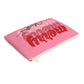 Merry Merry Merry Christmas Pink Christmas Print Polyester Accessory Pouch Travel Bag