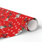 Christmas Mouse On Scooter Stars Red Mid Century Retro Christmas Print Holiday Gift Wrap Paper - Glossy Or Matte