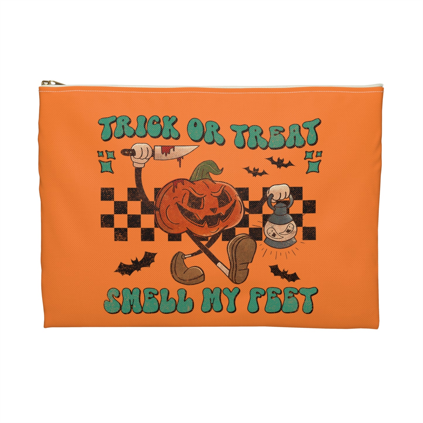 Trick Or Treat Smell My Feet Halloween Print Polyester Accessory Pouch Travel Bag