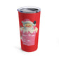 Santa In Chimney Pink Red Mid Century Retro Christmas Print Stainless Steel Tumbler 20oz