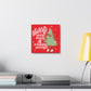 Merry Everything And A Happy Always Cute Christmas Tree Retro Style Christmas Canvas Gallery Wrap